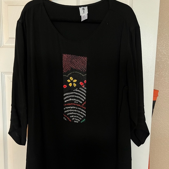 Rayon/Silk Set, Tunic Top M/L & Vest XL - Picture 6 of 8